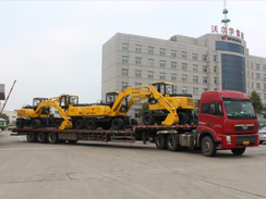 沃爾華集團4臺輪式挖掘機順利出口南非