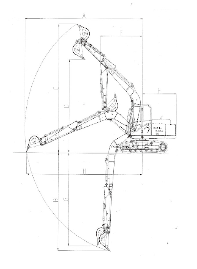 沃爾華DLS880-9B 7噸履帶式液壓挖掘機(jī)工作范圍 沃爾華DLS880-9B 7噸履帶式液壓挖掘機(jī)工作范圍